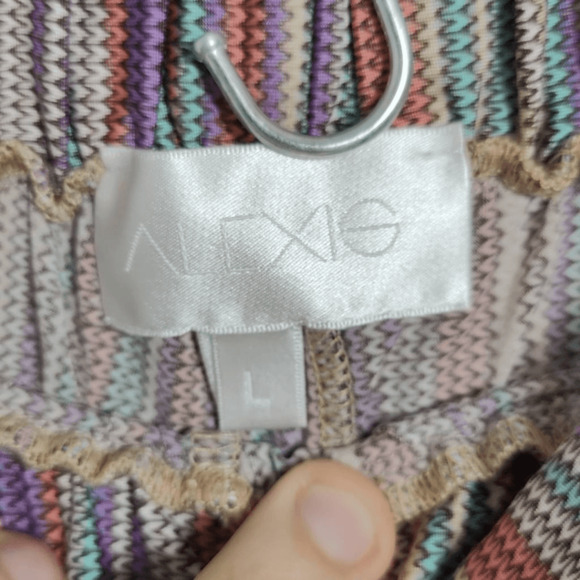 Alexis Pants Womens Large Striped Rainbow Multicolor Pull On boho Hippie - Picture 6 of 9